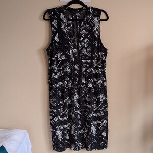 Black and White Print Dress XL Banana Republic Factory